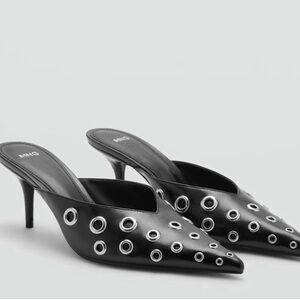 Mango Slingback heels with metallic detail